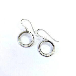 Sterling Silver Iridescent Round Earrings